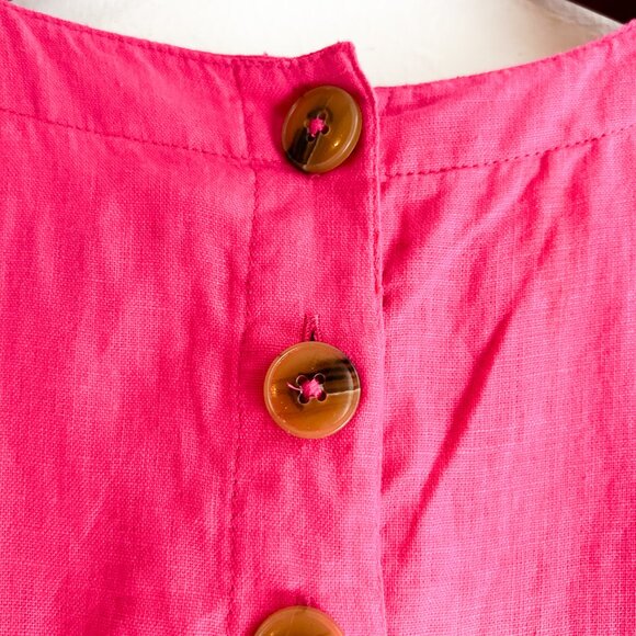 J. CREW Maxine Button Back Linen Shift Dress in Magenta/Pink - Picture 6 of 7